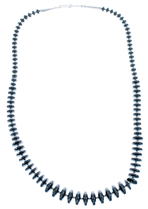 Hematite Genuine Sterling Silver Bead Necklace DX116070